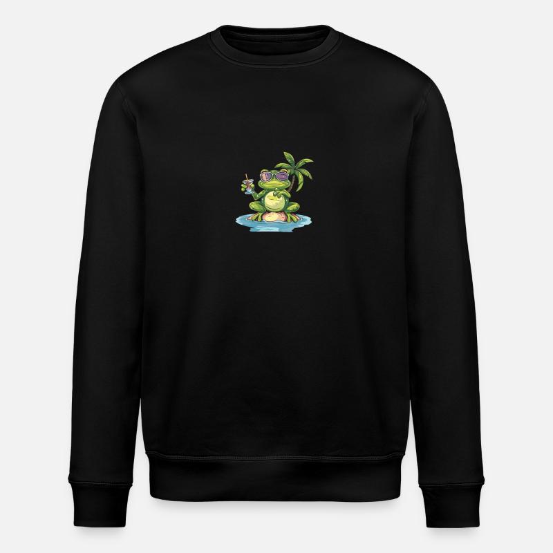 Frosch Sommer Urlaub - Stanley/Stella Unisex Bio-Sweatshirt ROLLER - Schwarz