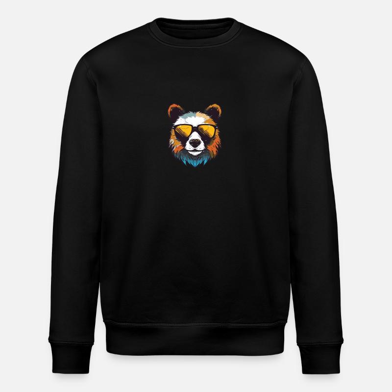 Panda Kopf Cool - Stanley/Stella Unisex Bio-Sweatshirt ROLLER - Schwarz