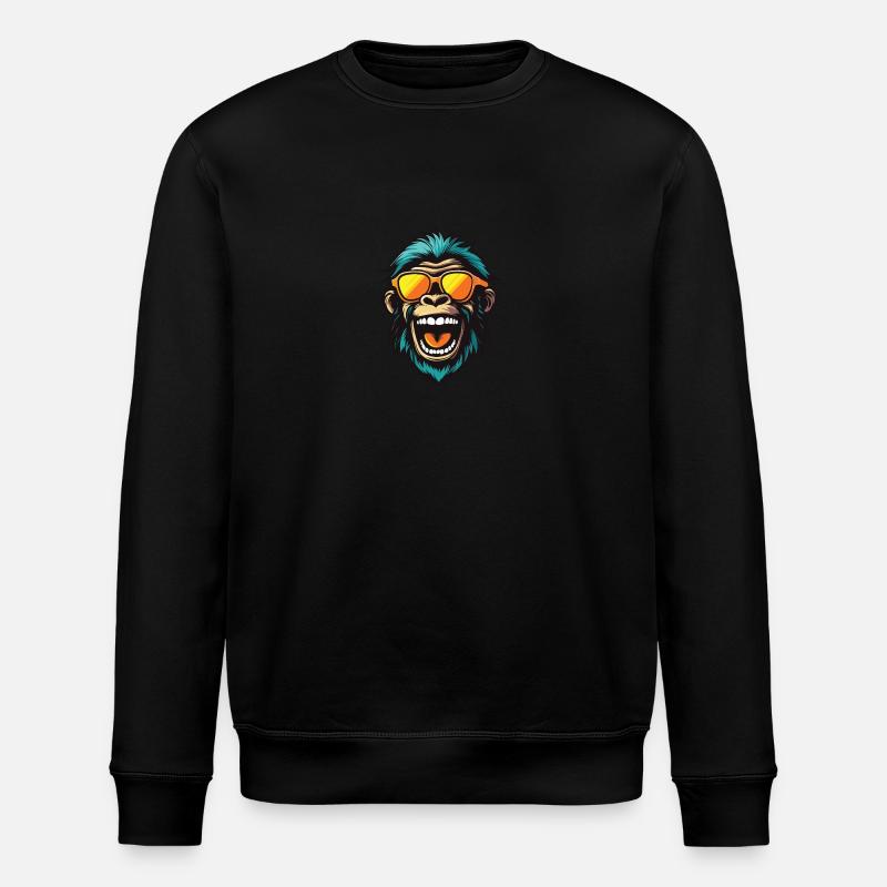 Affe Kopf Lustig Party - Stanley/Stella Unisex Bio-Sweatshirt ROLLER - Schwarz