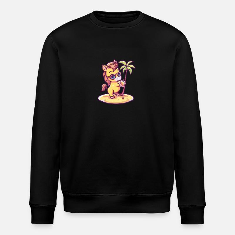 Cheval Été Plage Bande Dessinée - Sweat bio ROLLER Stanley/Stella Unisexe - noir