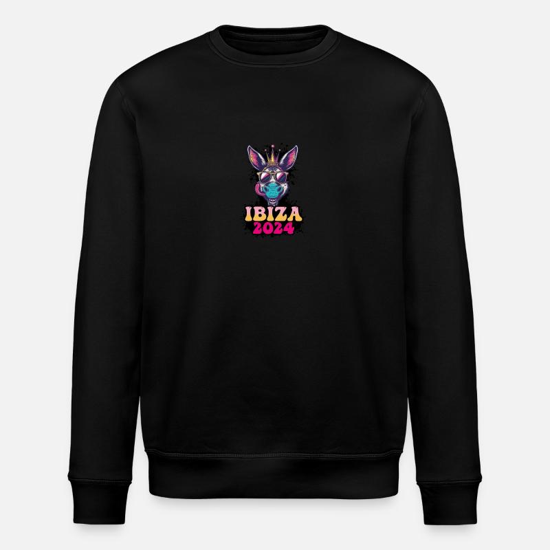 Ibiza 2024 Âne de fête - Sweat bio ROLLER Stanley/Stella Unisexe - noir
