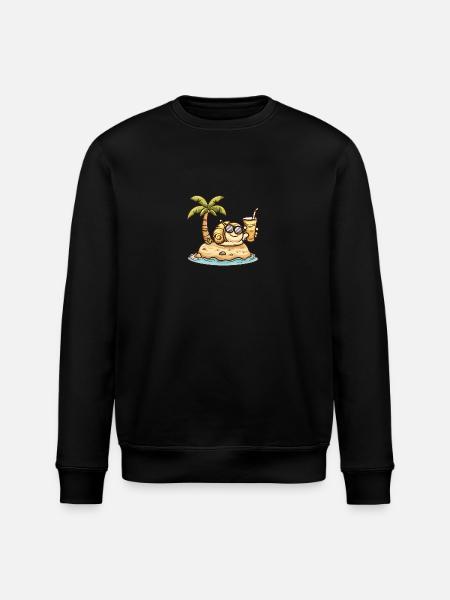 Snail Summer Vacation - Stanley/Stella ROLLER Unisex Organic Sweatshirt - black