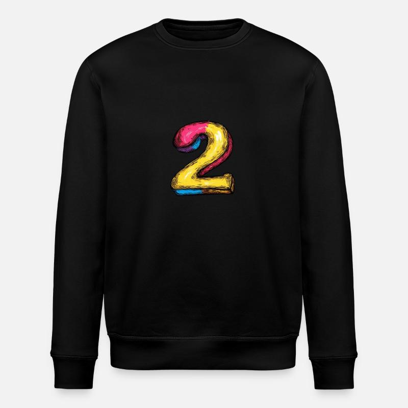 2 Zahl Comic - Stanley/Stella Unisex Bio-Sweatshirt ROLLER - Schwarz