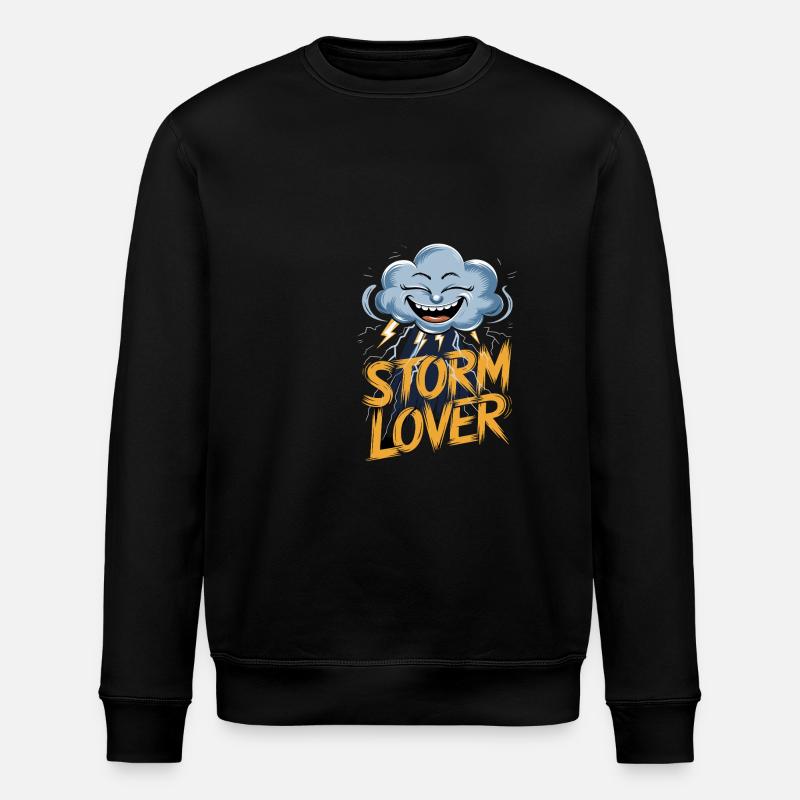 Tempête Amoureux Nuages Éclair Visage - Sweat bio ROLLER Stanley/Stella Unisexe - noir