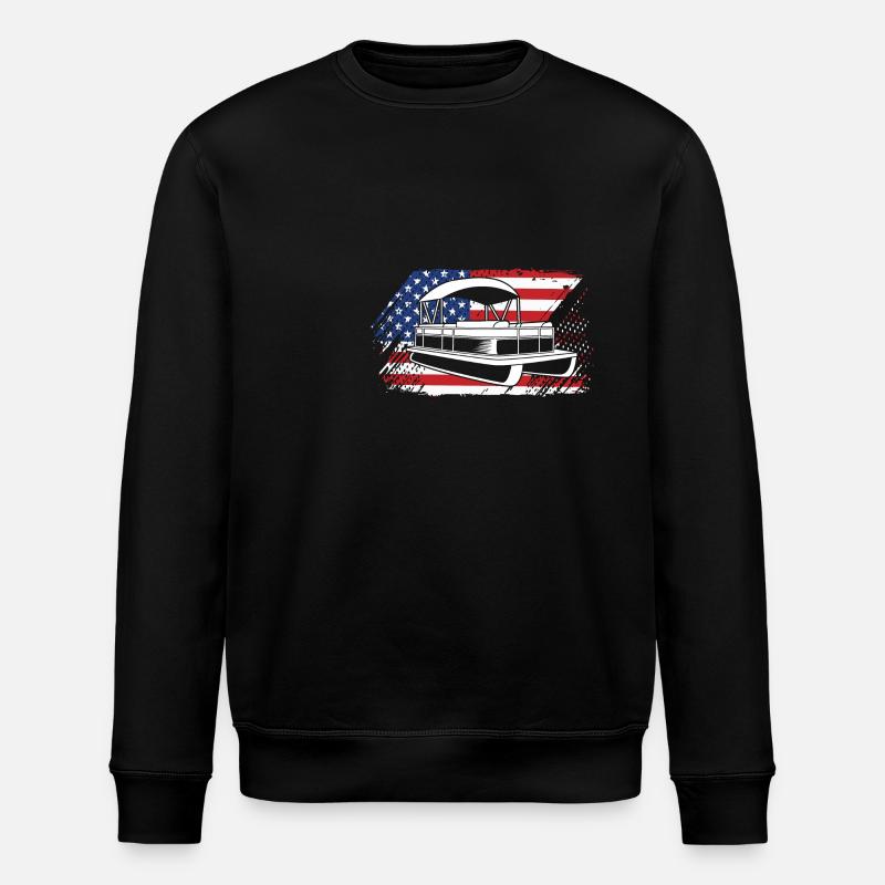 Pontonboot Boot Boote - Stanley/Stella Unisex Bio-Sweatshirt ROLLER - Schwarz
