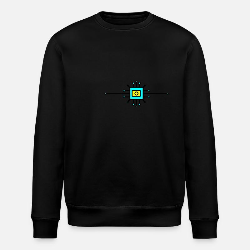 Computer Chip Digital Sensor - Stanley/Stella ROLLER Unisex Organic Sweatshirt - black