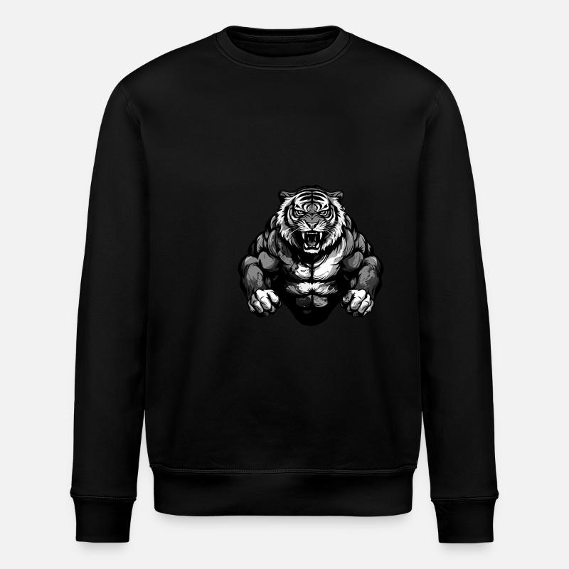 Tiger Muscles Bodybuilding - Stanley/Stella ROLLER Unisex Organic Sweatshirt - black