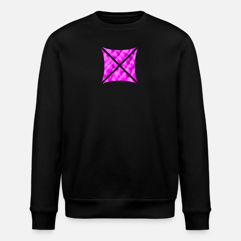 Abstract Polygon Design Pink - Stanley/Stella ROLLER Unisex Organic Sweatshirt - black