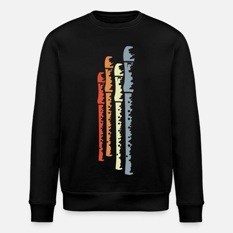 Retro Flöten - Stanley/Stella Unisex Bio-Sweatshirt ROLLER - Schwarz