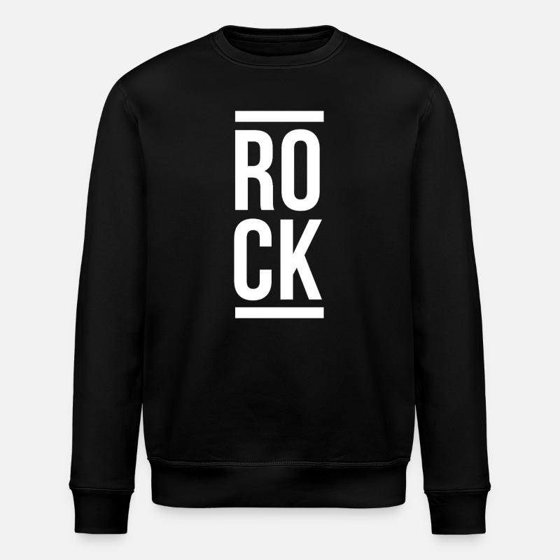 Rock Bold Vertikale Typografie - Stanley/Stella Unisex Bio-Sweatshirt ROLLER - Schwarz