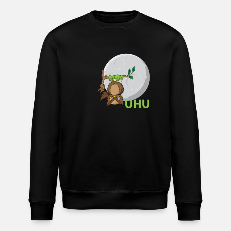 Uhu Eule Vogel Kleber - Stanley/Stella Unisex Bio-Sweatshirt ROLLER - Schwarz