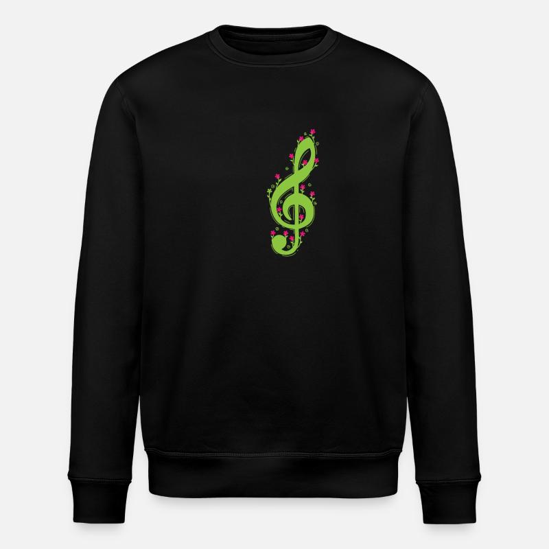 Clef avec musique de fleurs - Sweat bio ROLLER Stanley/Stella Unisexe - noir