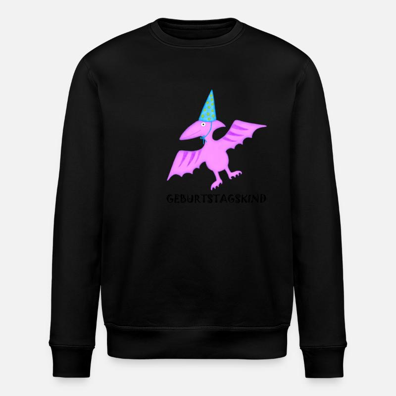 Birthday Boy Pteranodon Pterosaur Dinosaur - Stanley/Stella ROLLER Unisex Organic Sweatshirt - black