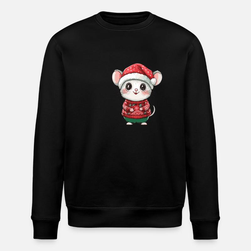 Mouse Christmas - Stanley/Stella ROLLER Unisex Organic Sweatshirt - black