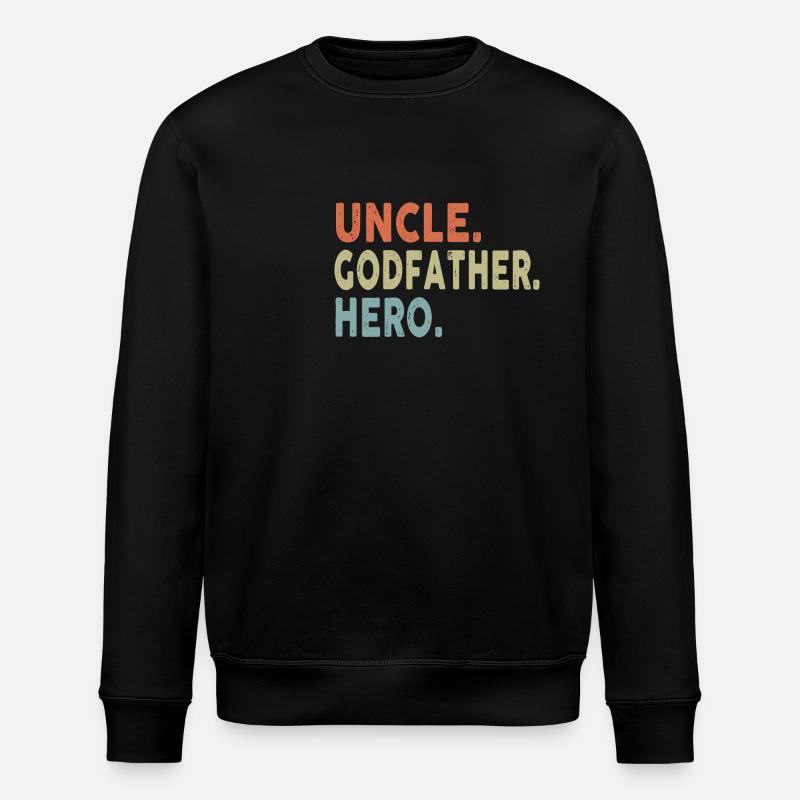 Uncle Godfather Hero - Stanley/Stella ROLLER Unisex Organic Sweatshirt - black