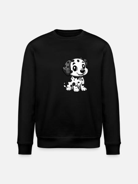 Dalmatian Dog Comic Cute - Stanley/Stella ROLLER Unisex Organic Sweatshirt - black