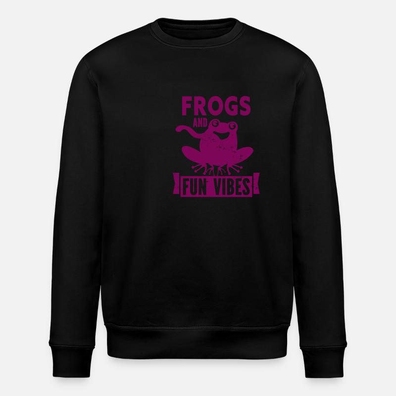 Frosch - Amphibie Tier - Stanley/Stella Unisex Bio-Sweatshirt ROLLER - Schwarz