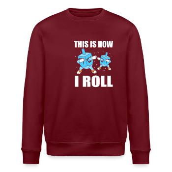 Hanukkah - Stanley/Stella ROLLER Unisex Organic Sweatshirt - burgundy - Front - Nik (191cm)