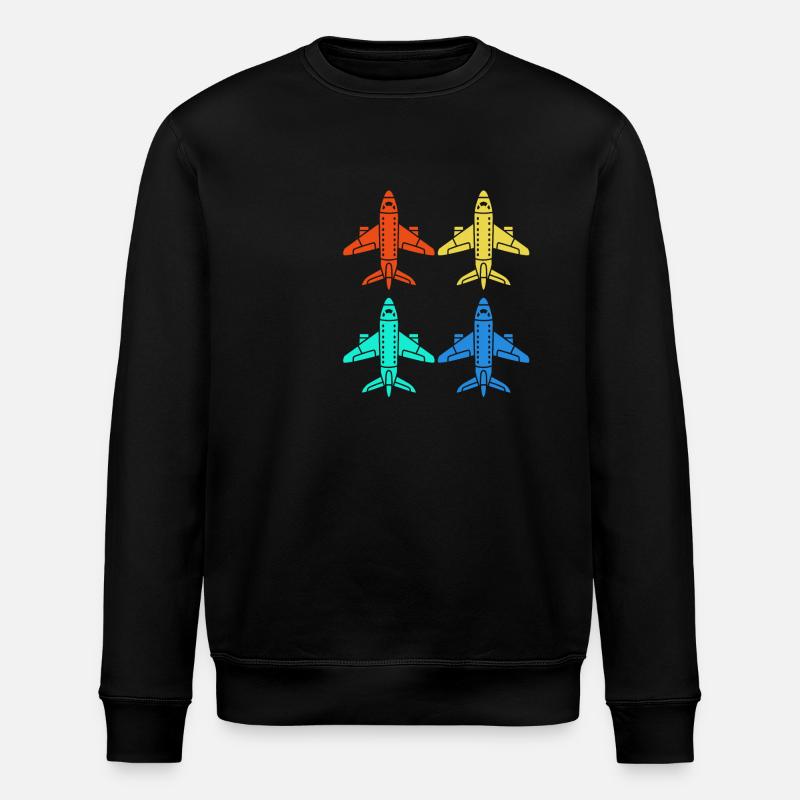 Pilot Airplane - Stanley/Stella ROLLER Unisex Organic Sweatshirt - black