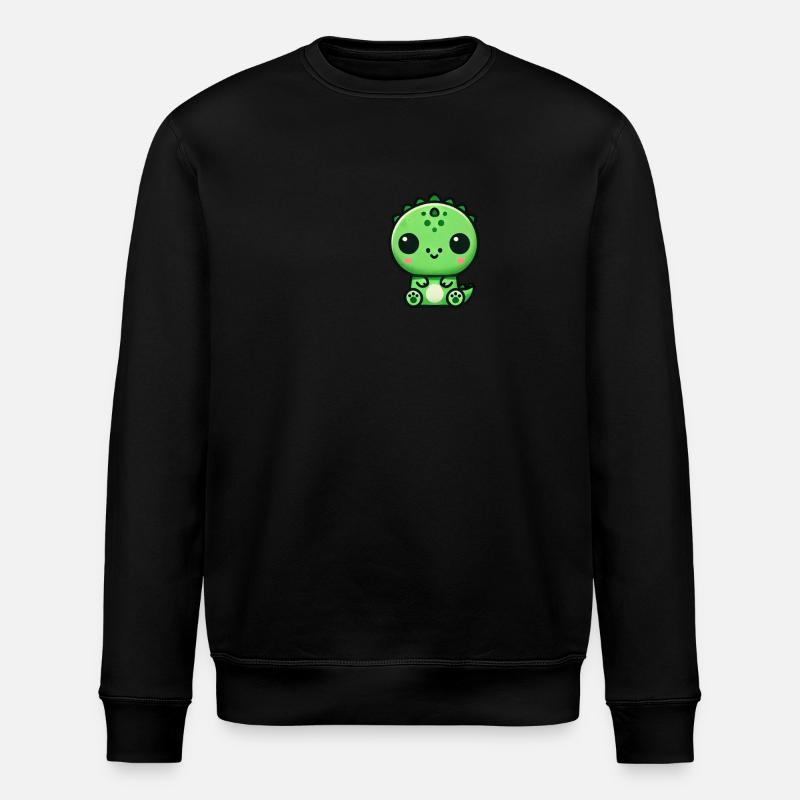 Cute Chibi T-Rex Dino Cartoon - Stanley/Stella ROLLER Unisex Organic Sweatshirt - black
