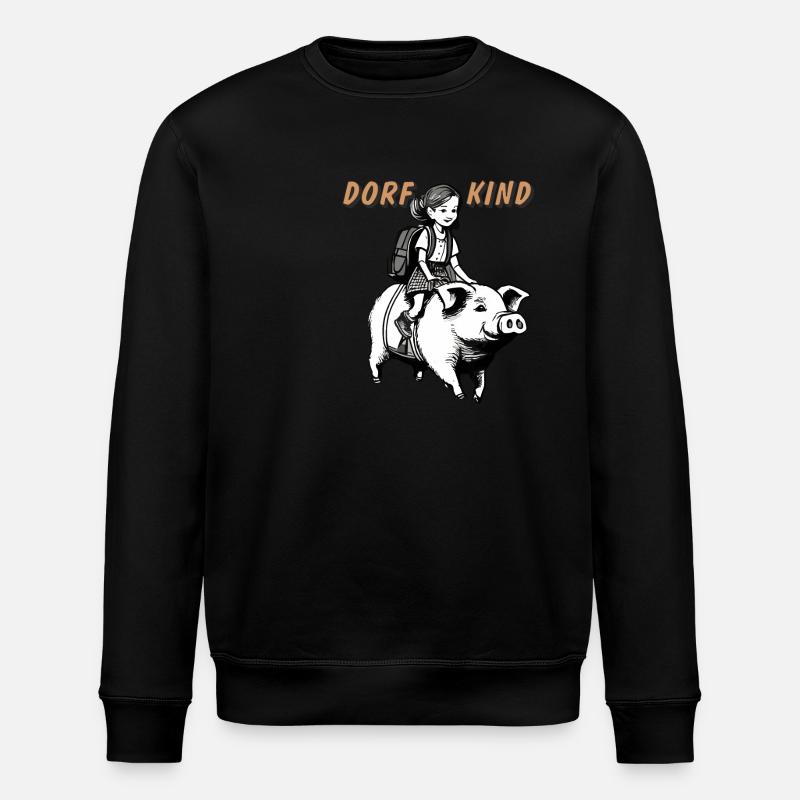 SCHWEIN KIND MÄDCHEN - Stanley/Stella Unisex Bio-Sweatshirt ROLLER - Schwarz