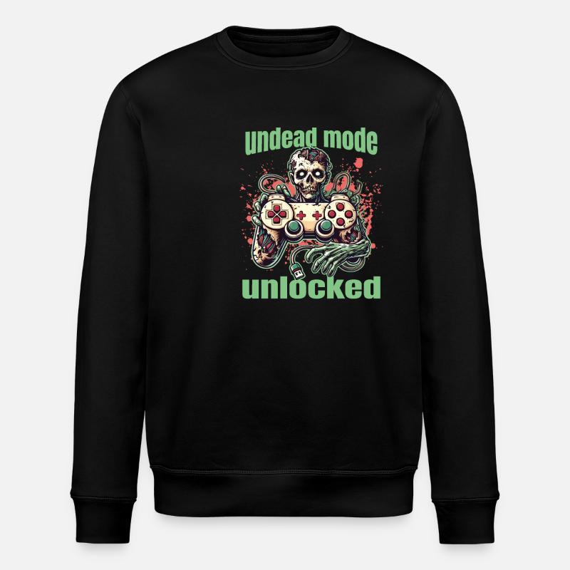 Zombie Gaming Controller: Undead Mode - Stanley/Stella ROLLER Unisex Organic Sweatshirt - black