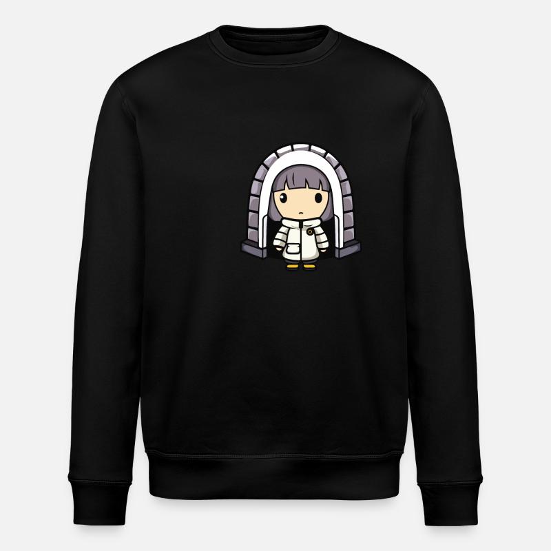 Winter Eskimo Iglu Comic - Stanley/Stella Unisex Bio-Sweatshirt ROLLER - Schwarz