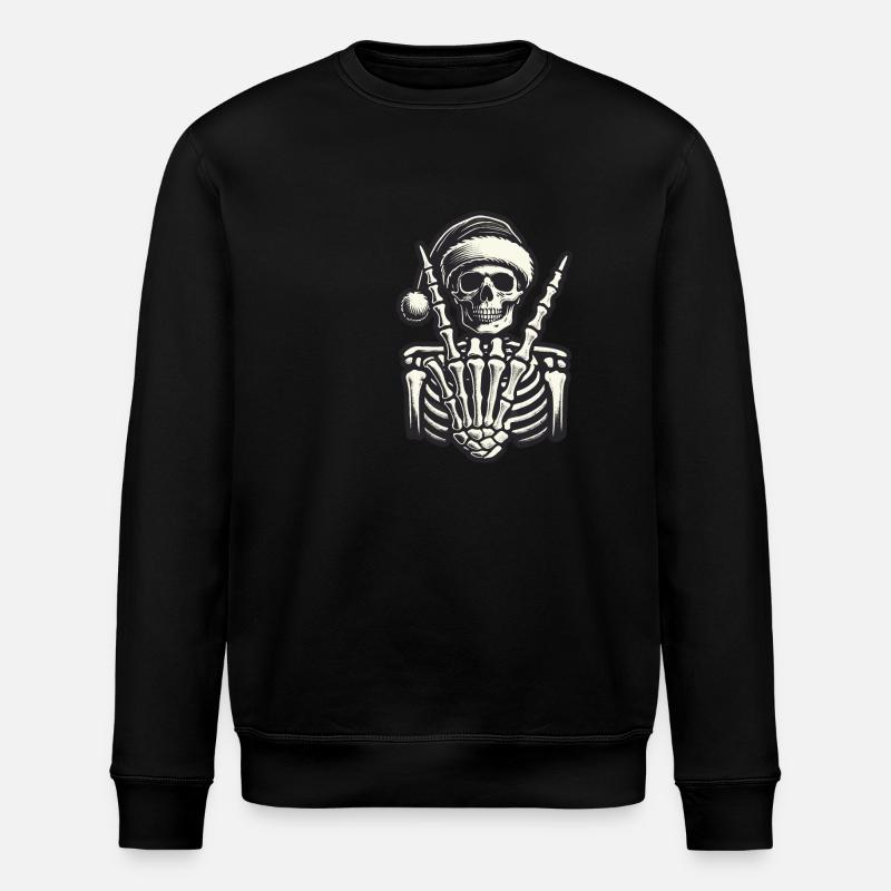 Coole Skelett Weihnachten Style - Stanley/Stella Unisex Bio-Sweatshirt ROLLER - Schwarz