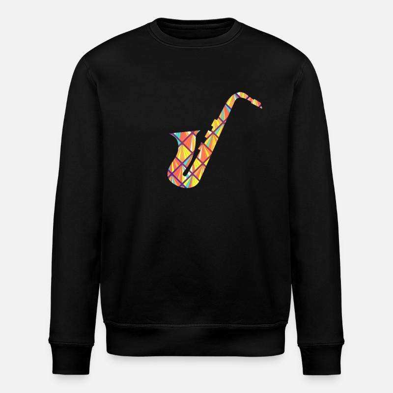 Saxophone Geometric - Stanley/Stella ROLLER Unisex Organic Sweatshirt - black