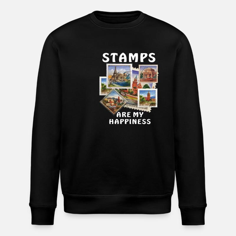 STAMPS ARE MY HAPPINESS - Stanley/Stella Unisex Bio-Sweatshirt ROLLER - Schwarz
