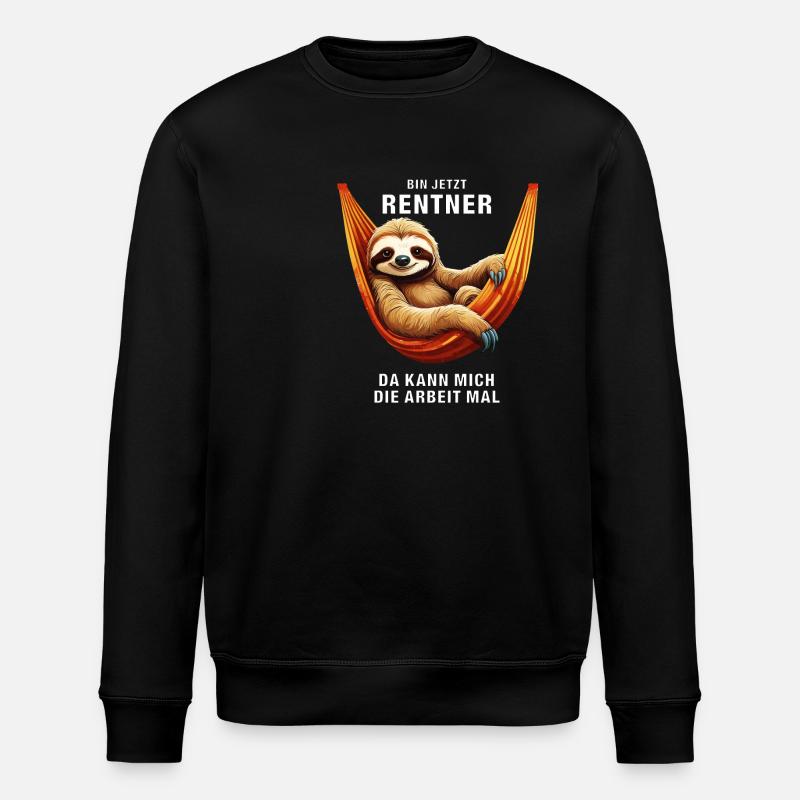 SLOTH I'M RETIRED NOW - Stanley/Stella ROLLER Unisex Organic Sweatshirt - black
