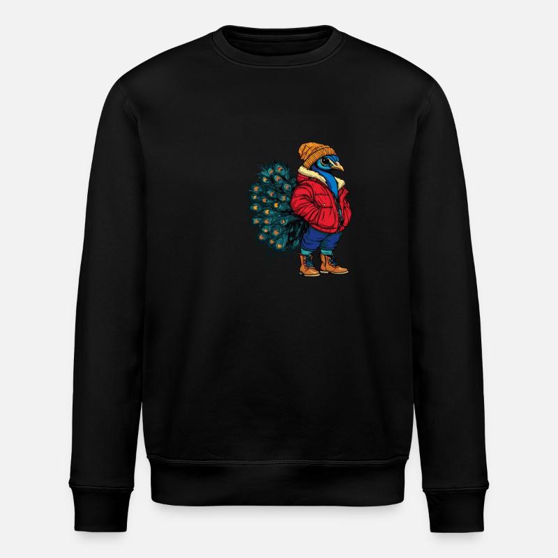 Paon Oiseau Mode Hiver - Sweat bio ROLLER Stanley/Stella Unisexe - noir