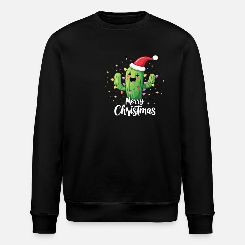 Cactus Christmas Cactus Cacti - Stanley/Stella ROLLER Unisex Organic Sweatshirt - black