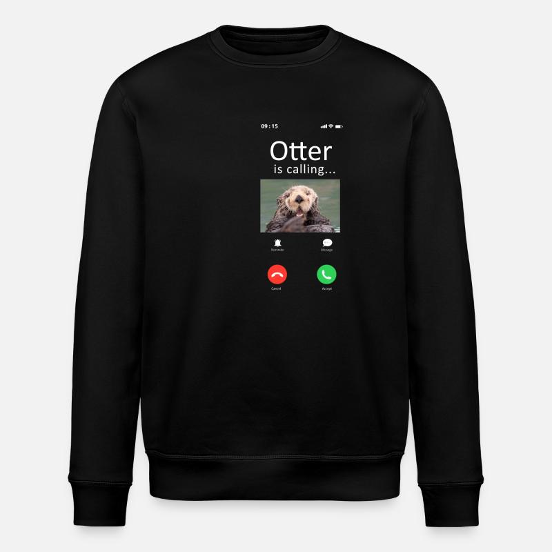 Otter Phone Display Otter Is - Stanley/Stella Unisex Bio-Sweatshirt ROLLER - Schwarz
