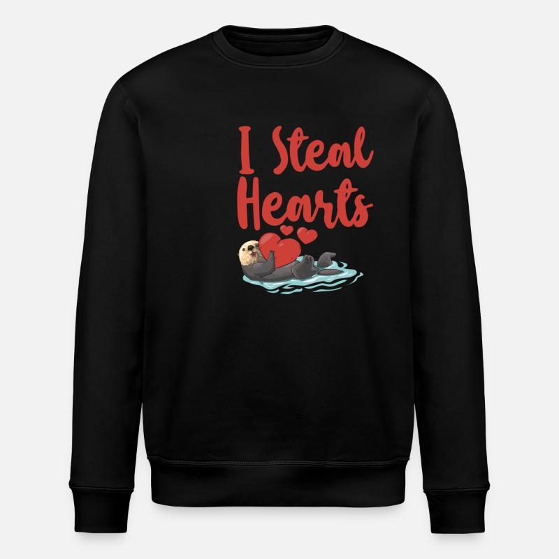 Loutre Saint-Valentin je vole - Sweat bio ROLLER Stanley/Stella Unisexe - noir