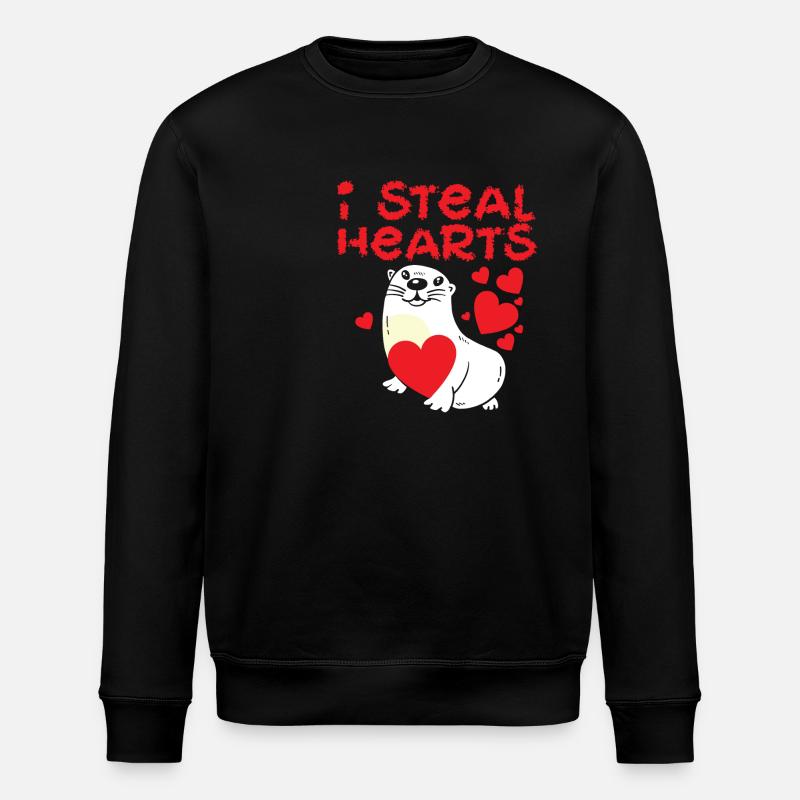 Loutre Saint-Valentin je vole - Sweat bio ROLLER Stanley/Stella Unisexe - noir