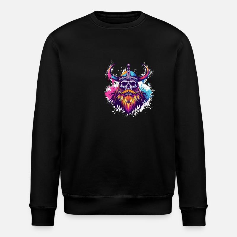 Wikinger Odin Totenkopf - Stanley/Stella Unisex Bio-Sweatshirt ROLLER - Schwarz
