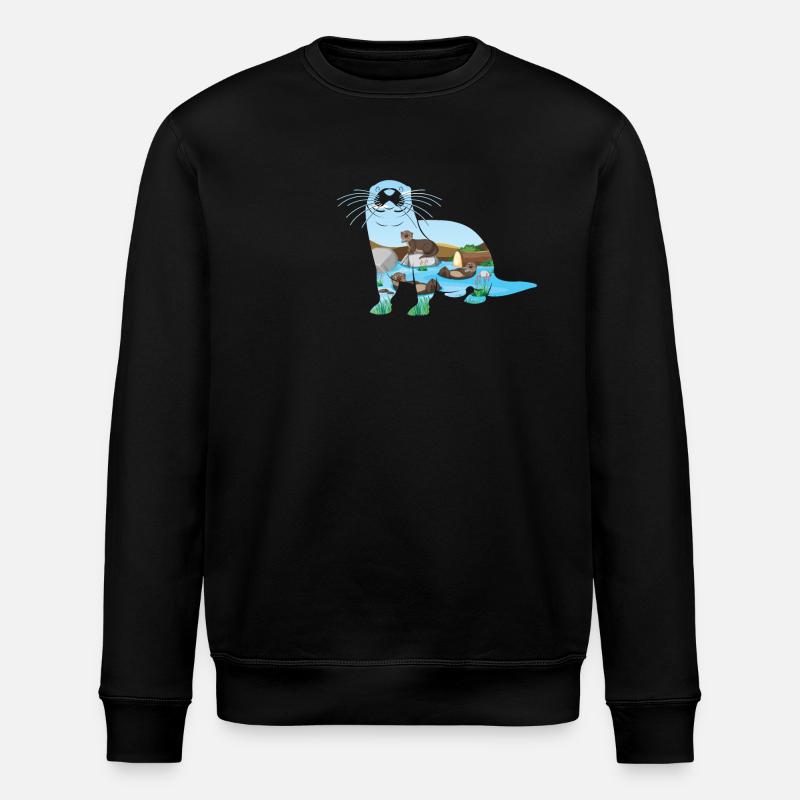 Rivière Otter - Sweat bio ROLLER Stanley/Stella Unisexe - noir
