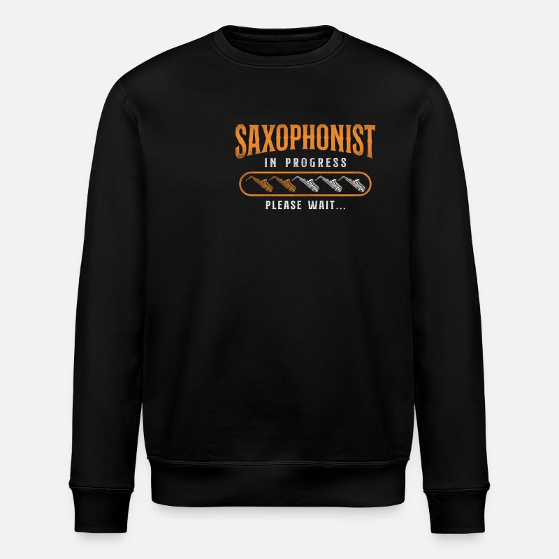 Saxophone Saxophonist In Progress - Stanley/Stella Unisex Bio-Sweatshirt ROLLER - Schwarz