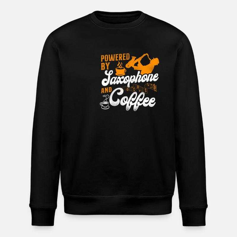 Saxophone Coffee Powered By - Stanley/Stella ROLLER Unisex Organic Sweatshirt - black