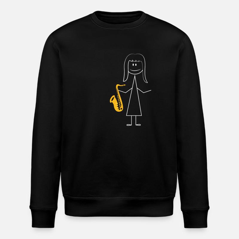 Saxophone Saxophone Girl - Stanley/Stella Unisex Bio-Sweatshirt ROLLER - Schwarz