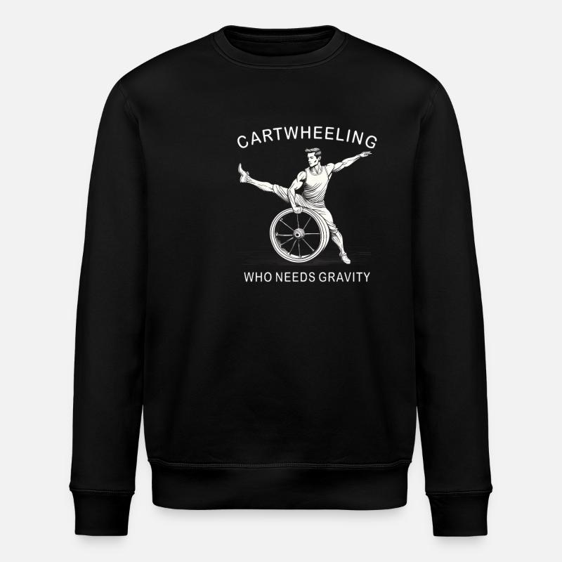 CARTWHEELING WHO NEEDS GRAVITY - Stanley/Stella Unisex Bio-Sweatshirt ROLLER - Schwarz