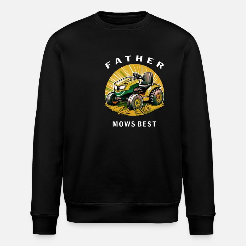 LAWN MOWER FATHER MOWS BEST - Stanley/Stella ROLLER Unisex Organic Sweatshirt - black