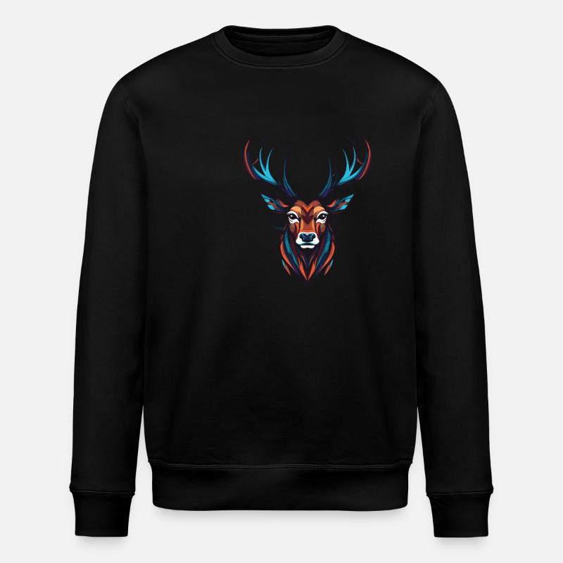 Portrait de cerf - Sweat bio ROLLER Stanley/Stella Unisexe - noir