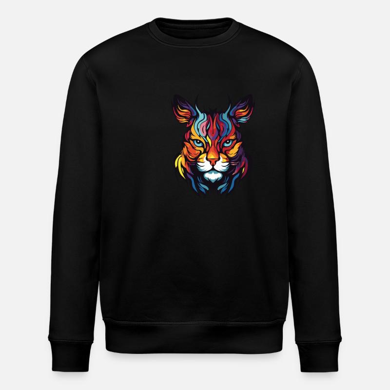Katze Portrait Kopf - Stanley/Stella Unisex Bio-Sweatshirt ROLLER - Schwarz