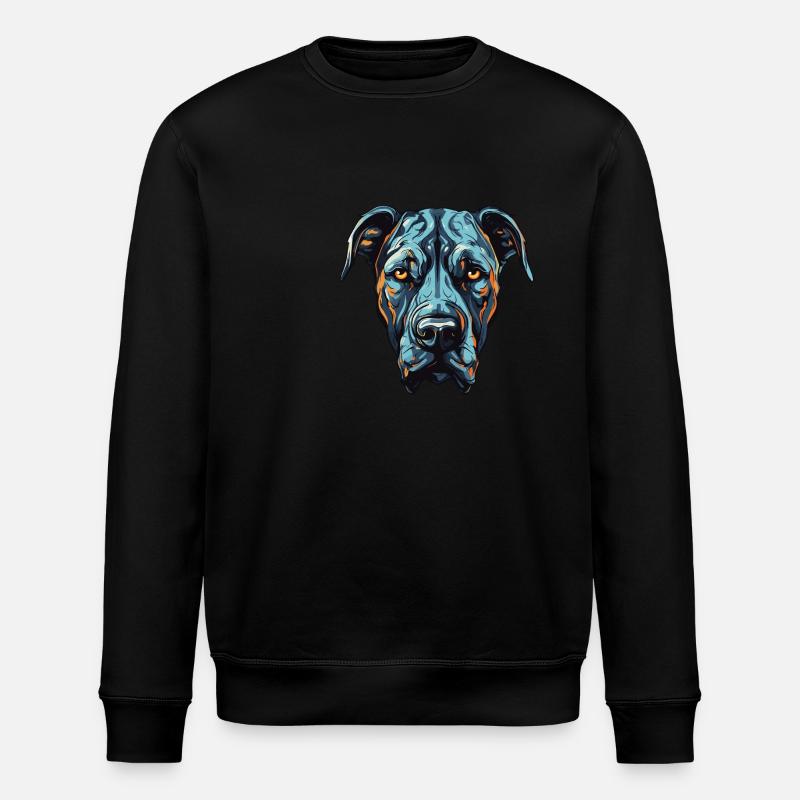 Great Dane Dog Portrait - Stanley/Stella ROLLER Unisex Organic Sweatshirt - black