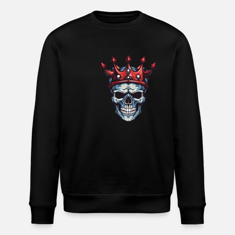 Totenkopf König Krone - Stanley/Stella Unisex Bio-Sweatshirt ROLLER - Schwarz