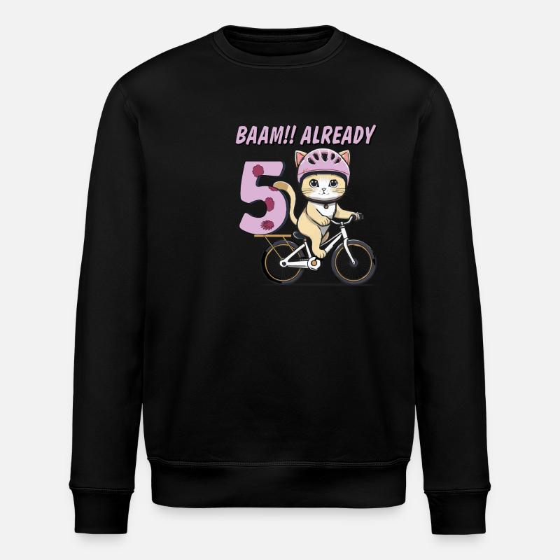 VÉLO CHAT BAAM !! DÉJÀ 5 - Sweat bio ROLLER Stanley/Stella Unisexe - noir