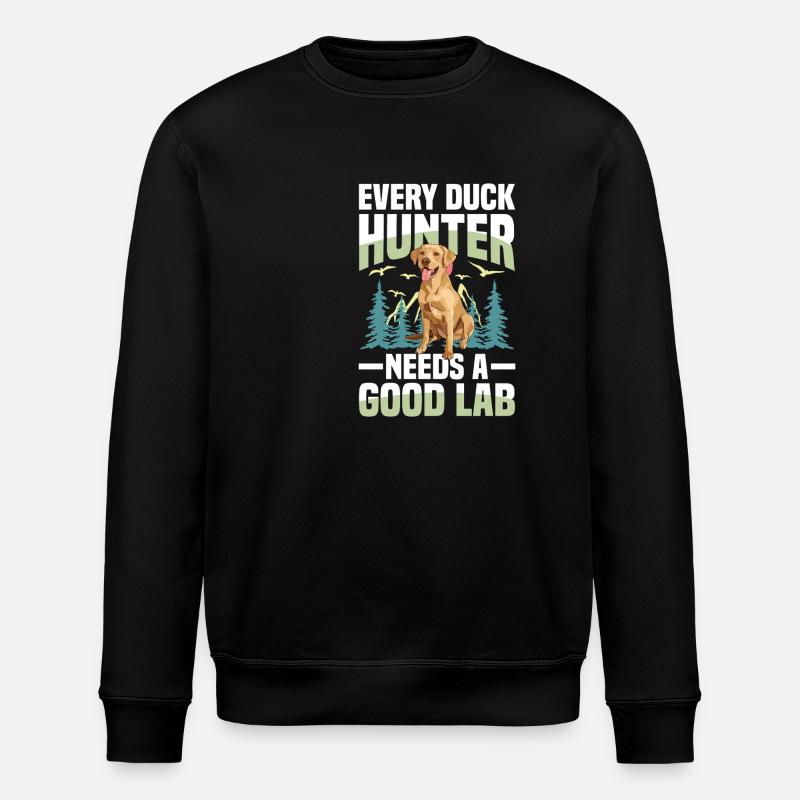 Chasse au Labrador - Sweat bio ROLLER Stanley/Stella Unisexe - noir