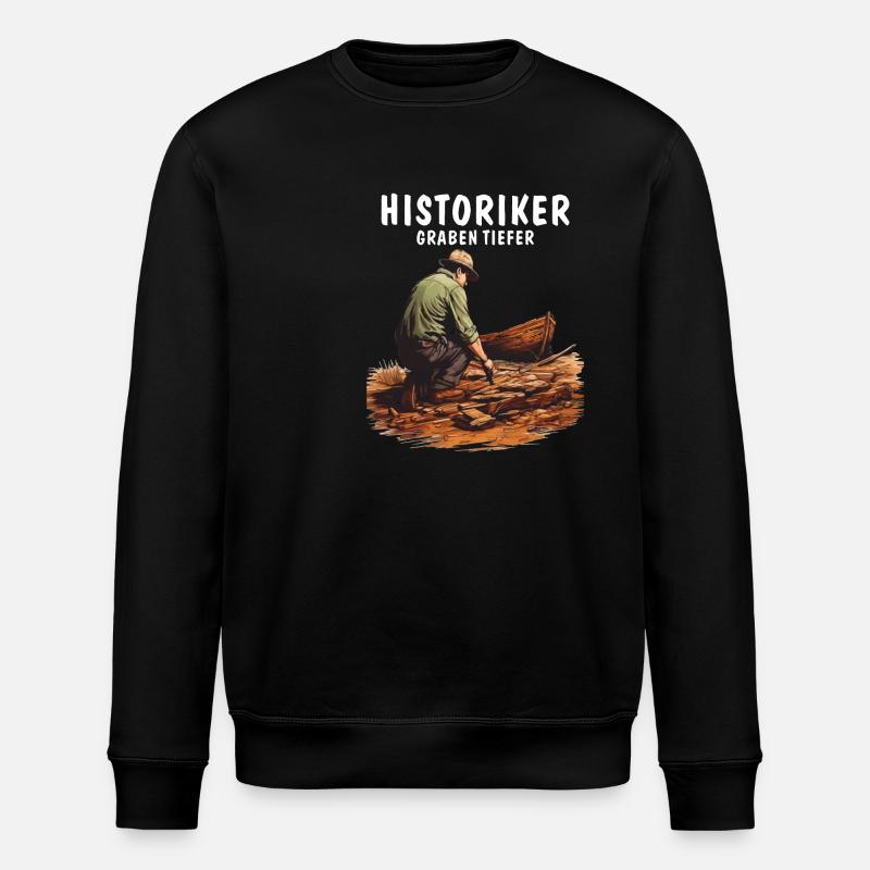 HISTORIANS DIG DEEPER - Stanley/Stella ROLLER Unisex Organic Sweatshirt - black
